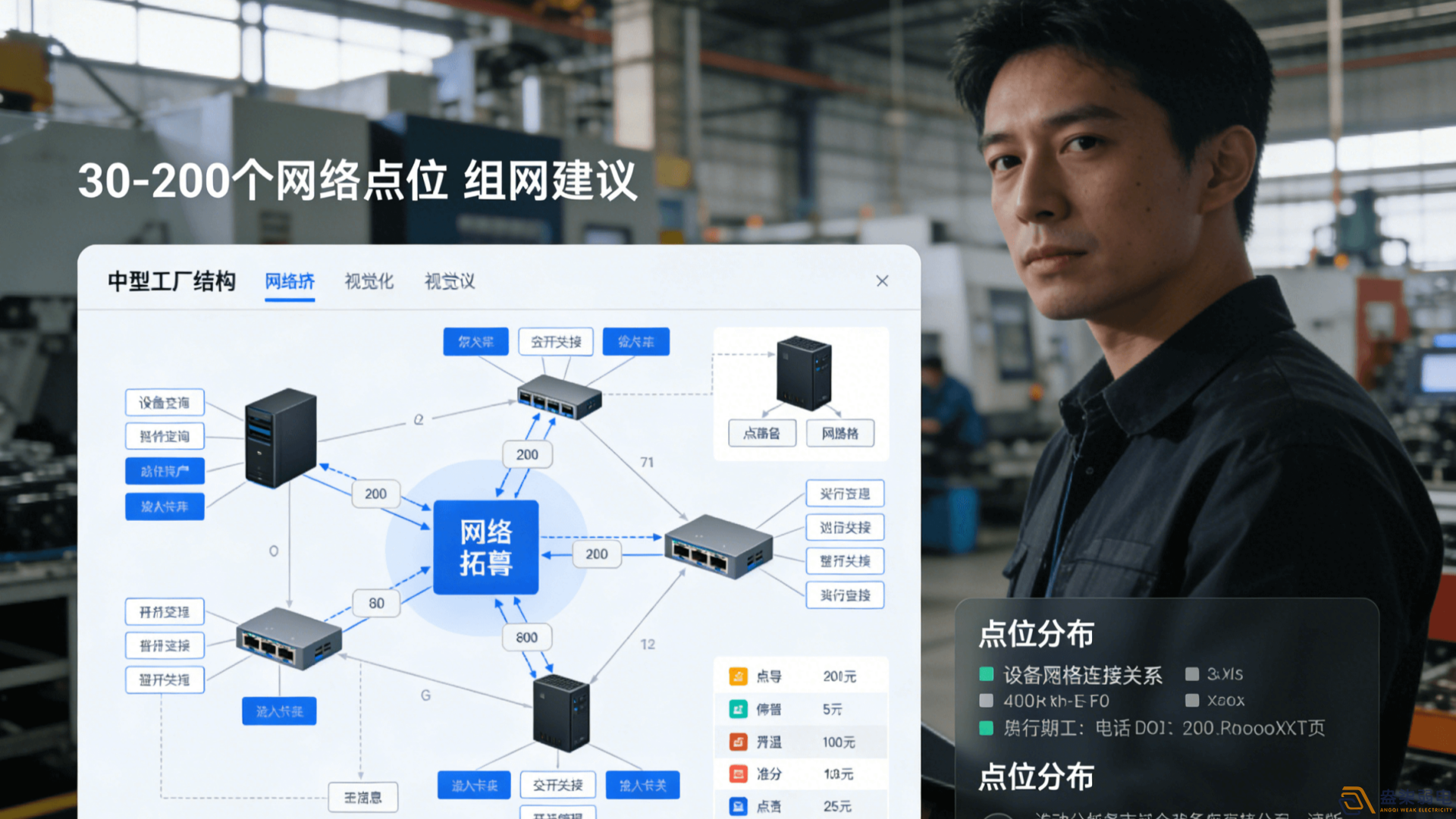 中型工廠30-200個網(wǎng)絡點位組網(wǎng)建議